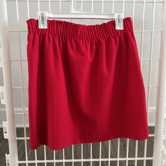 J CREW red mini skirt with pockets - Picture 2 of 3